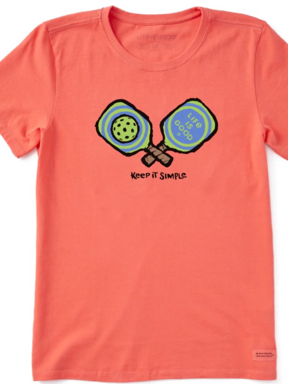 Life is Good Women's Keep It Simple Pickleball Short Sleeve Crusher size M